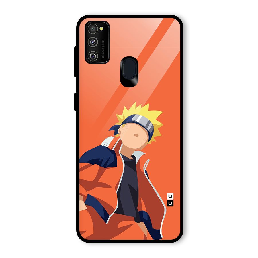 Naruto Uzumaki Minimalist Glass Back Case for Galaxy M30s