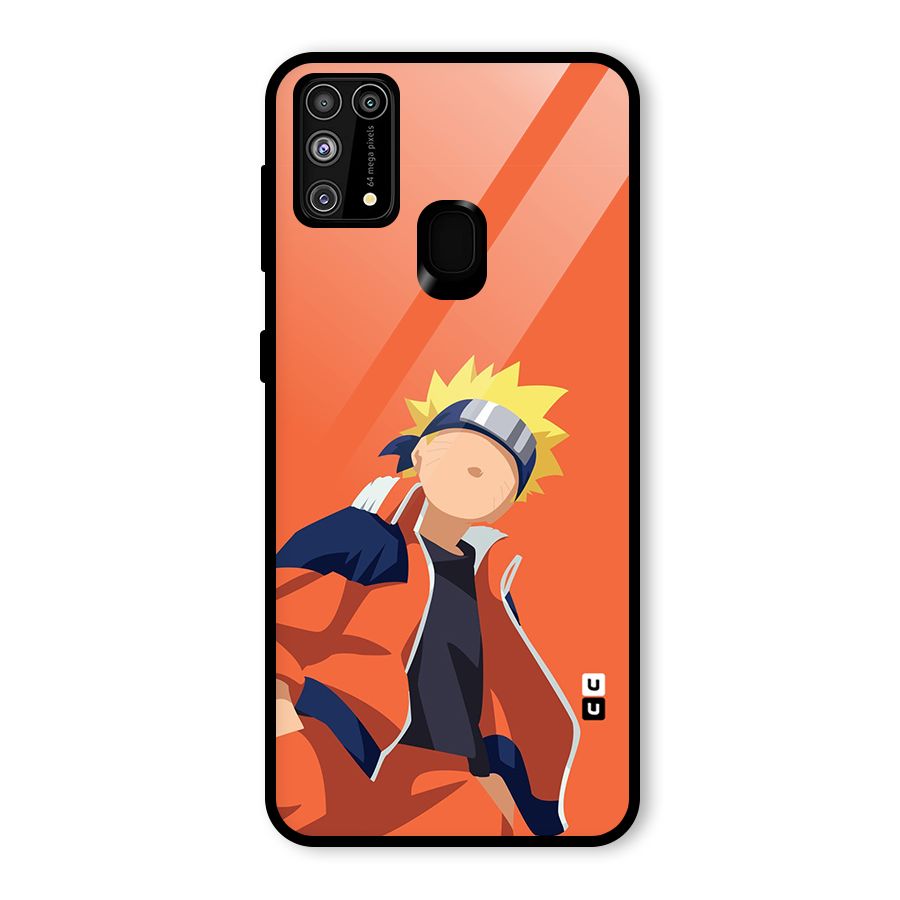 Naruto Uzumaki Minimalist Glass Back Case for Galaxy M31