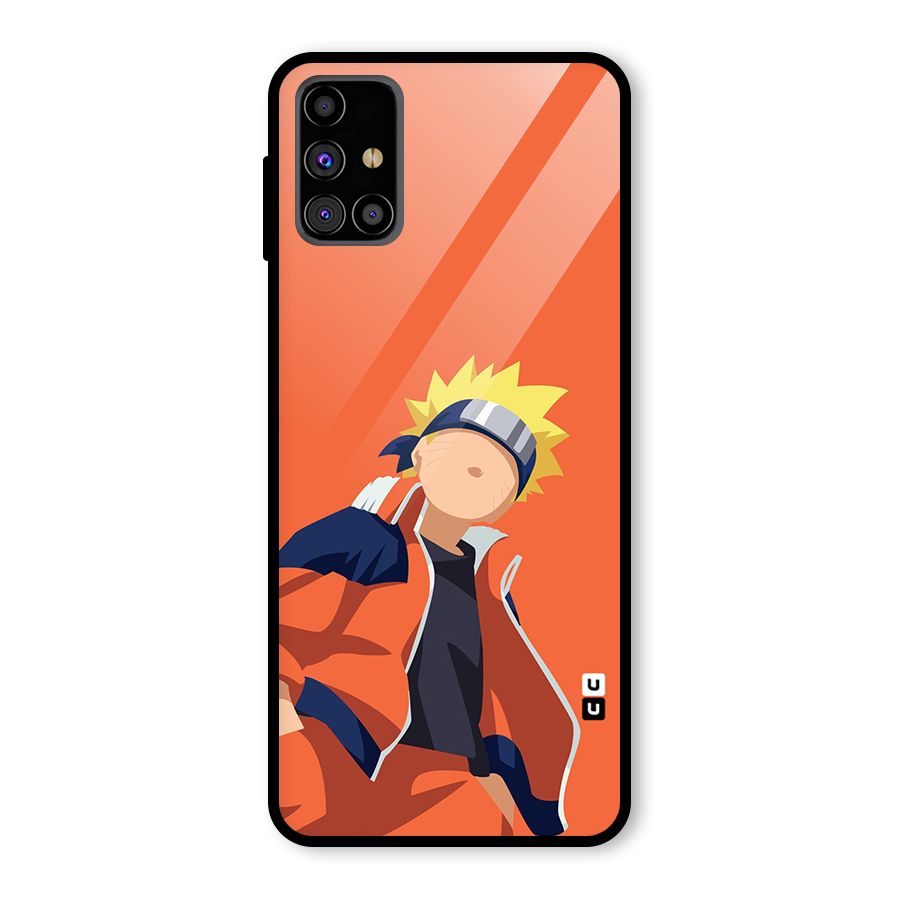 Naruto Uzumaki Minimalist Glass Back Case for Galaxy M31s