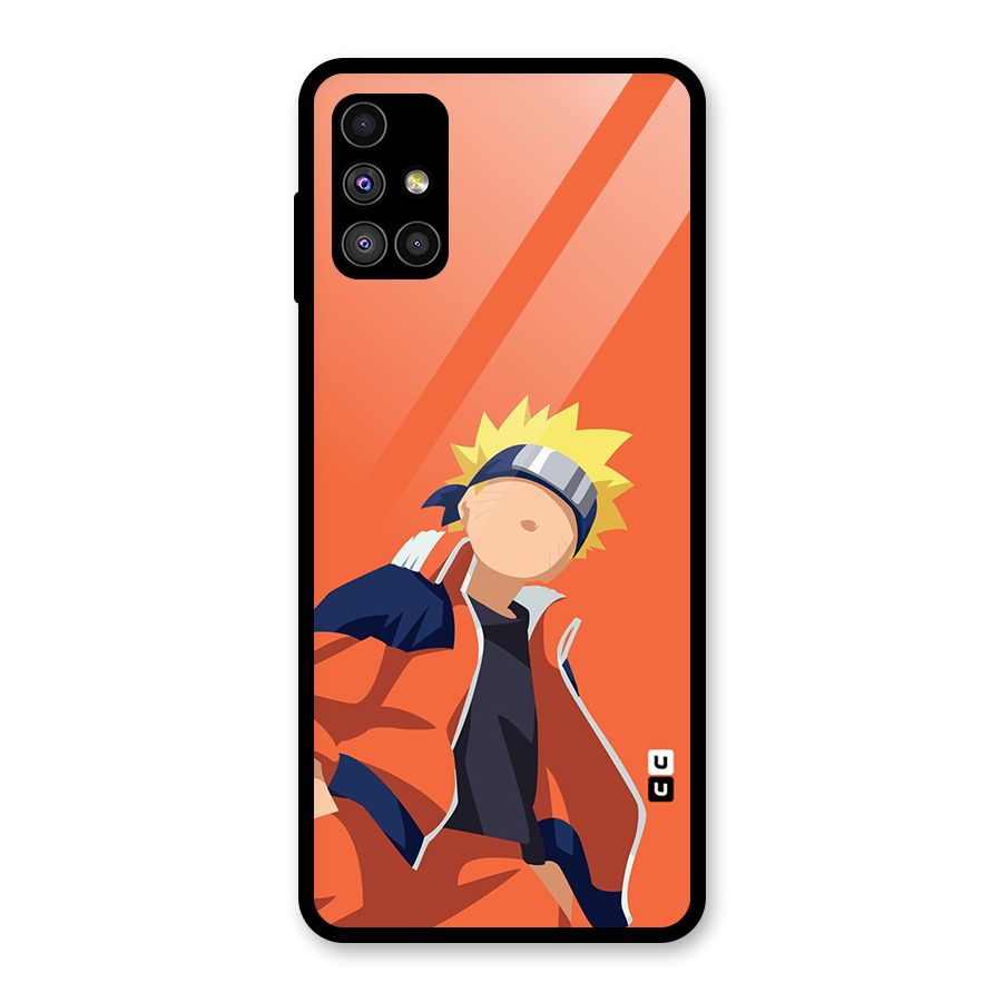 Naruto Uzumaki Minimalist Glass Back Case for Galaxy M51