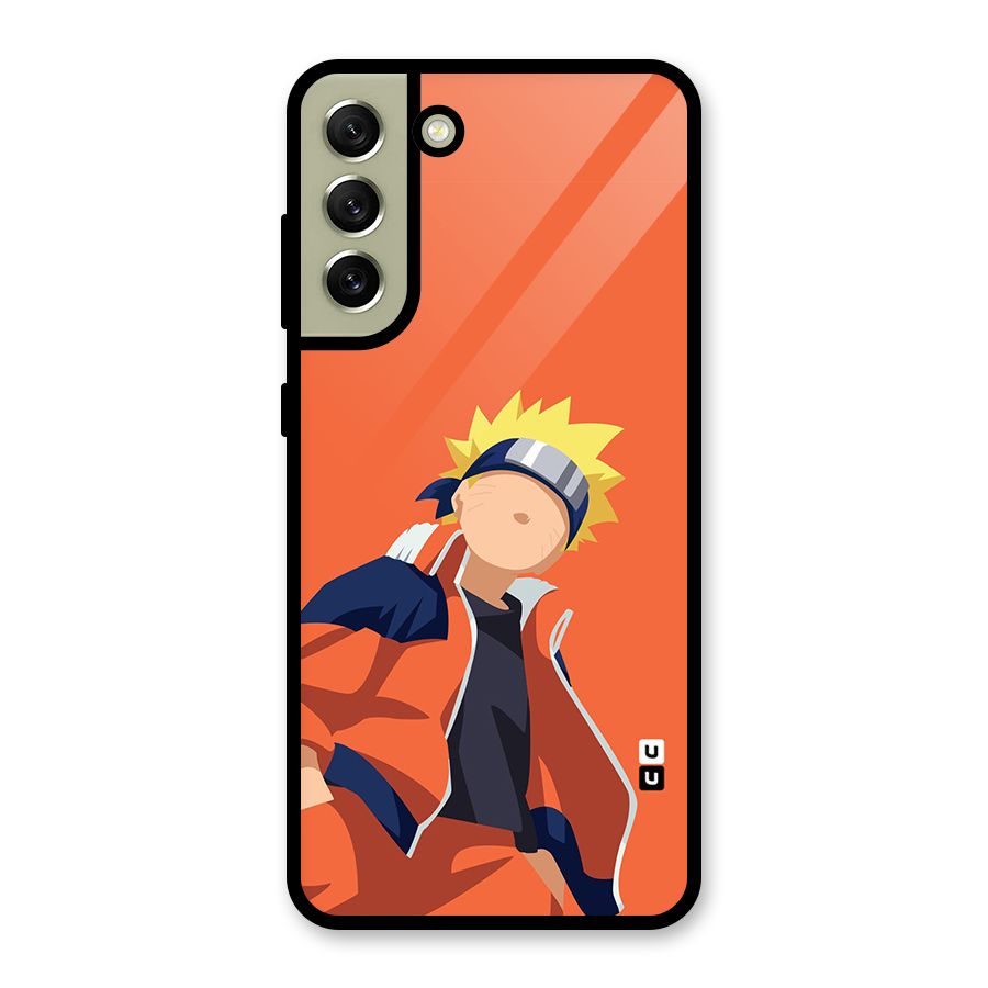 Naruto Uzumaki Minimalist Glass Back Case for Galaxy S21 FE 5G