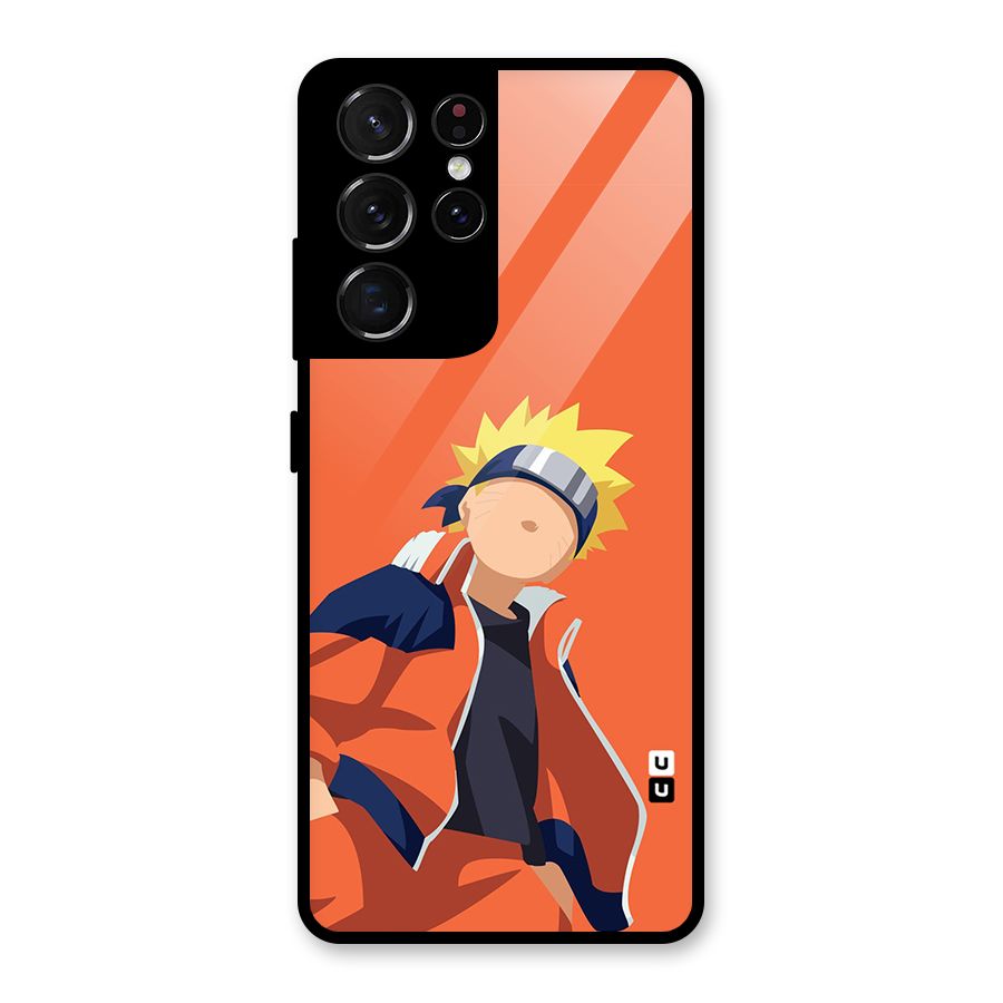 Naruto Uzumaki Minimalist Glass Back Case for Galaxy S21 Ultra 5G