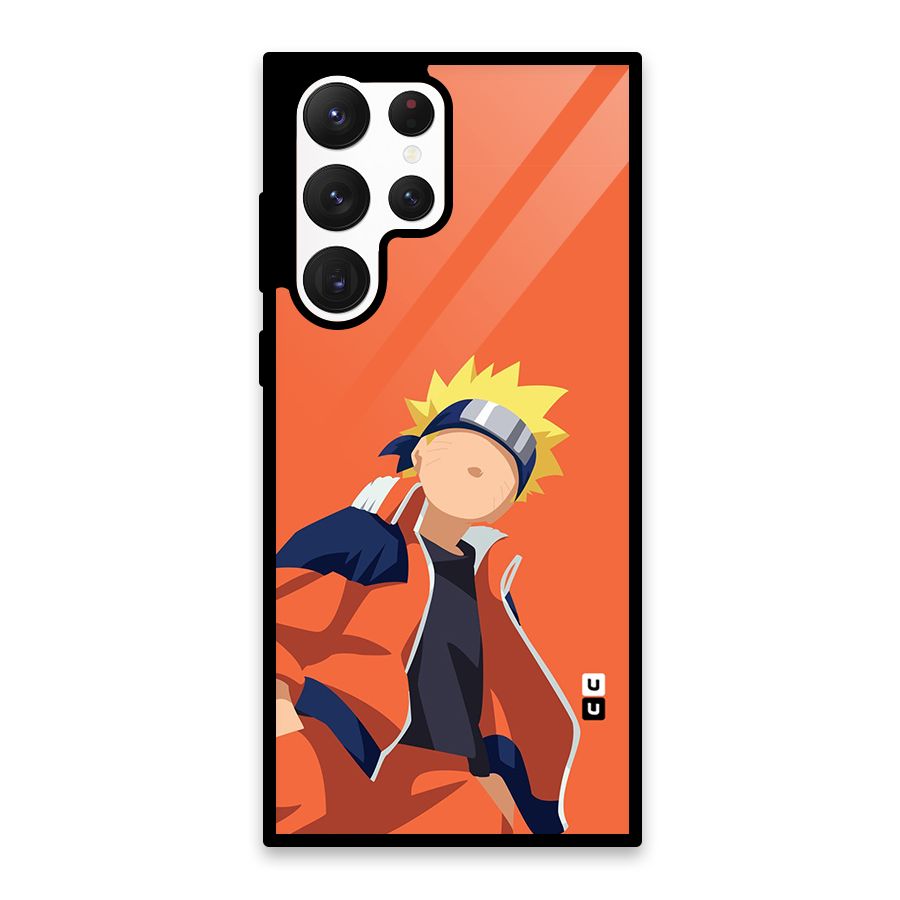 Naruto Uzumaki Minimalist Glass Back Case for Galaxy S22 Ultra 5G