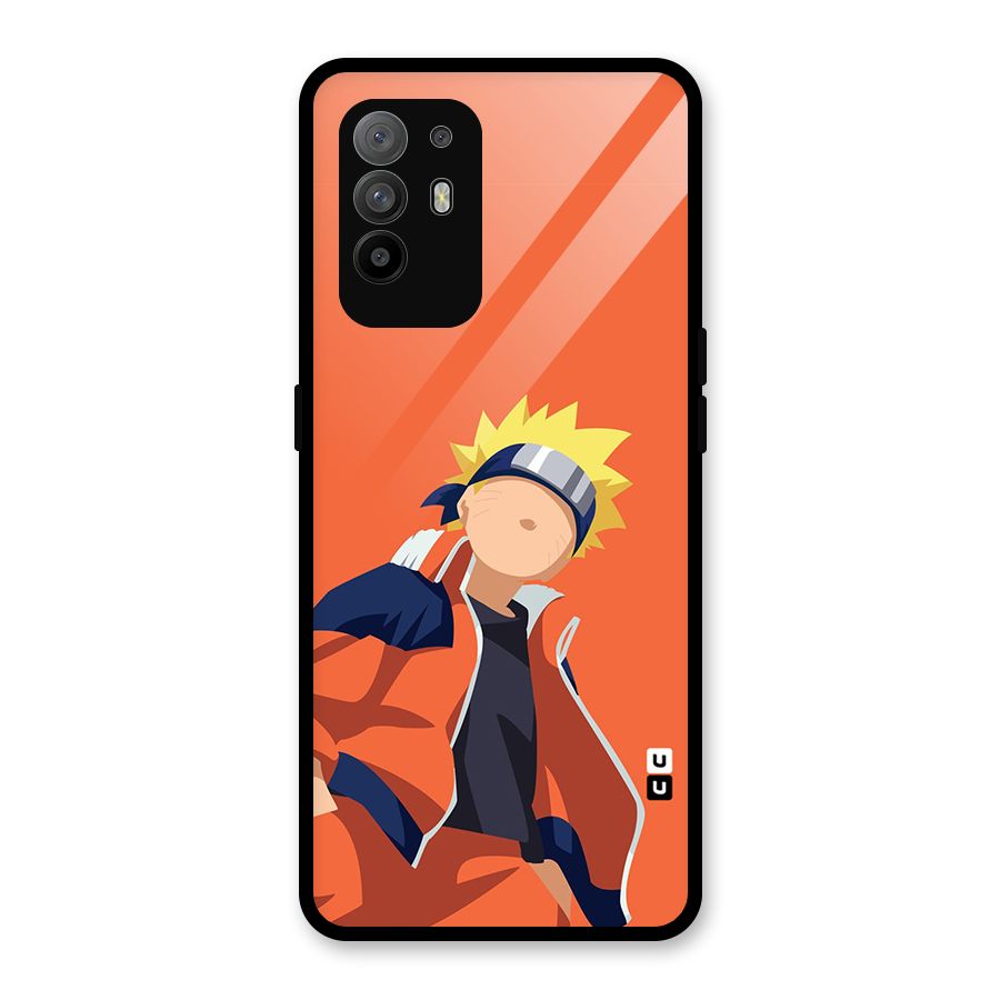 Naruto Uzumaki Minimalist Glass Back Case for Oppo F19 Pro Plus 5G