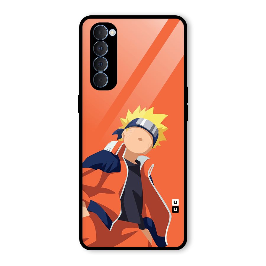 Naruto Uzumaki Minimalist Glass Back Case for Oppo Reno4 Pro