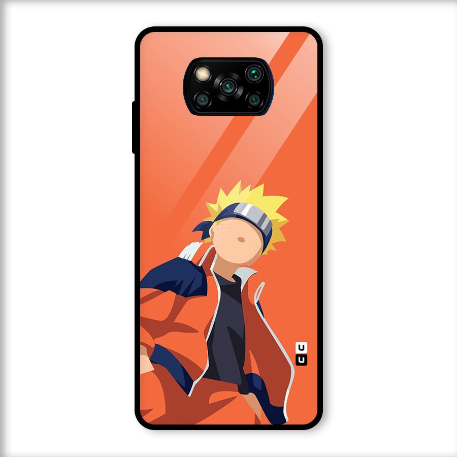 Naruto Uzumaki Minimalist Glass Back Case for Poco X3