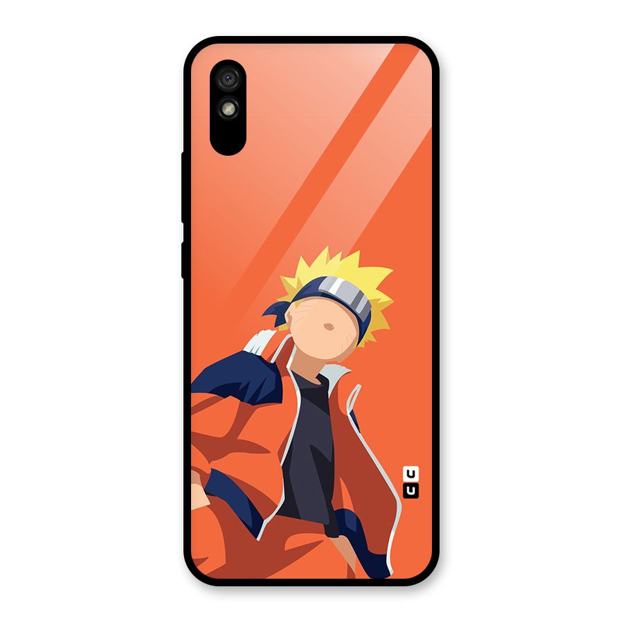 Naruto Uzumaki Minimalist Glass Back Case for Redmi 9A