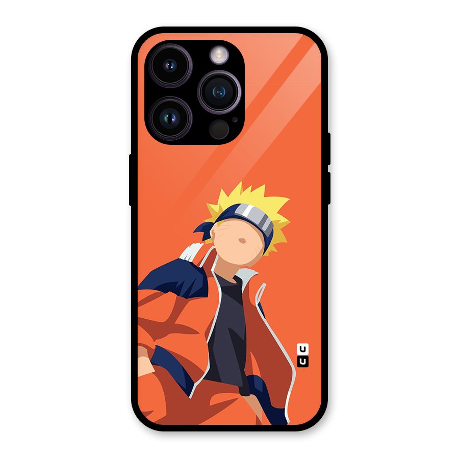 Naruto Uzumaki Minimalist Glass Back Case for iPhone 14 Pro