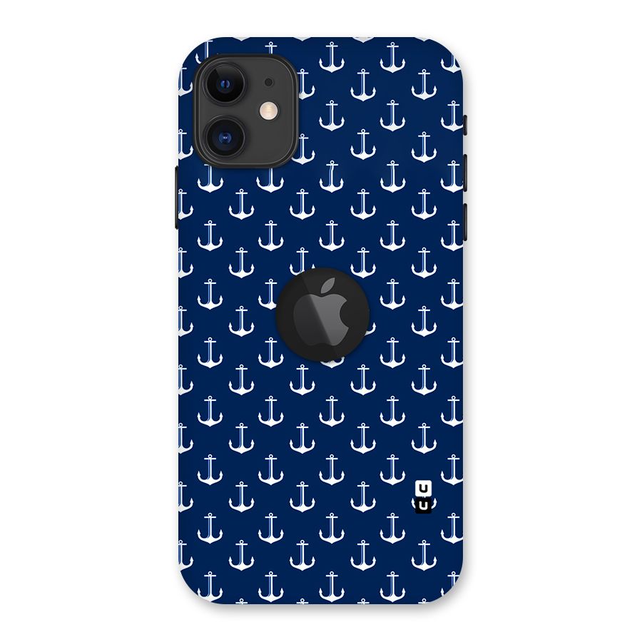 Nautical Pattern Back Case for iPhone 11 Logo Cut