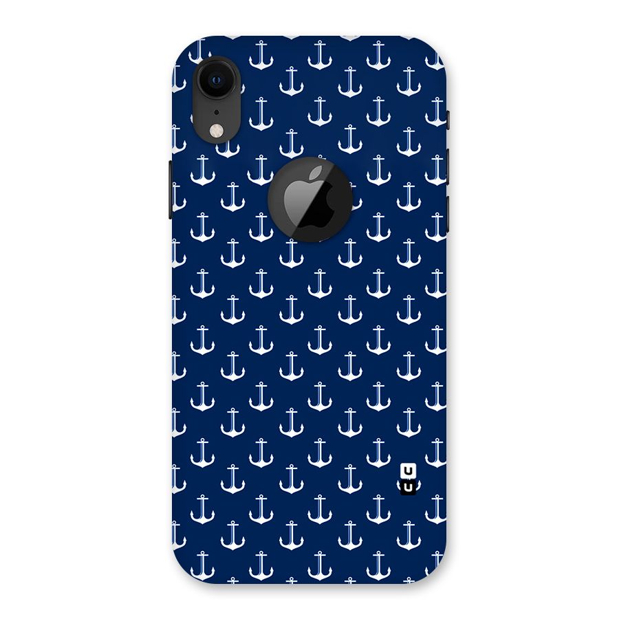 Nautical Pattern Back Case for iPhone XR Logo Cut