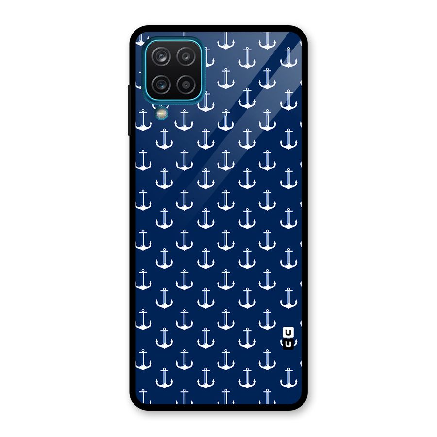 Nautical Pattern Glass Back Case for Galaxy A12