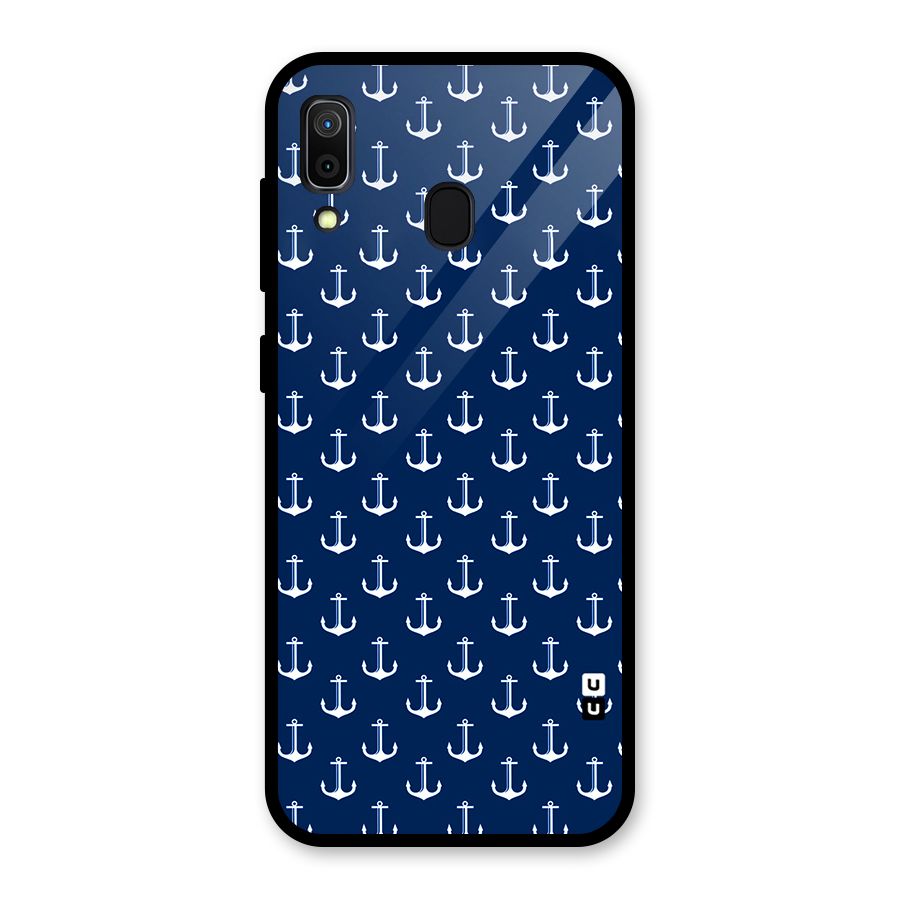 Nautical Pattern Glass Back Case for Galaxy A30