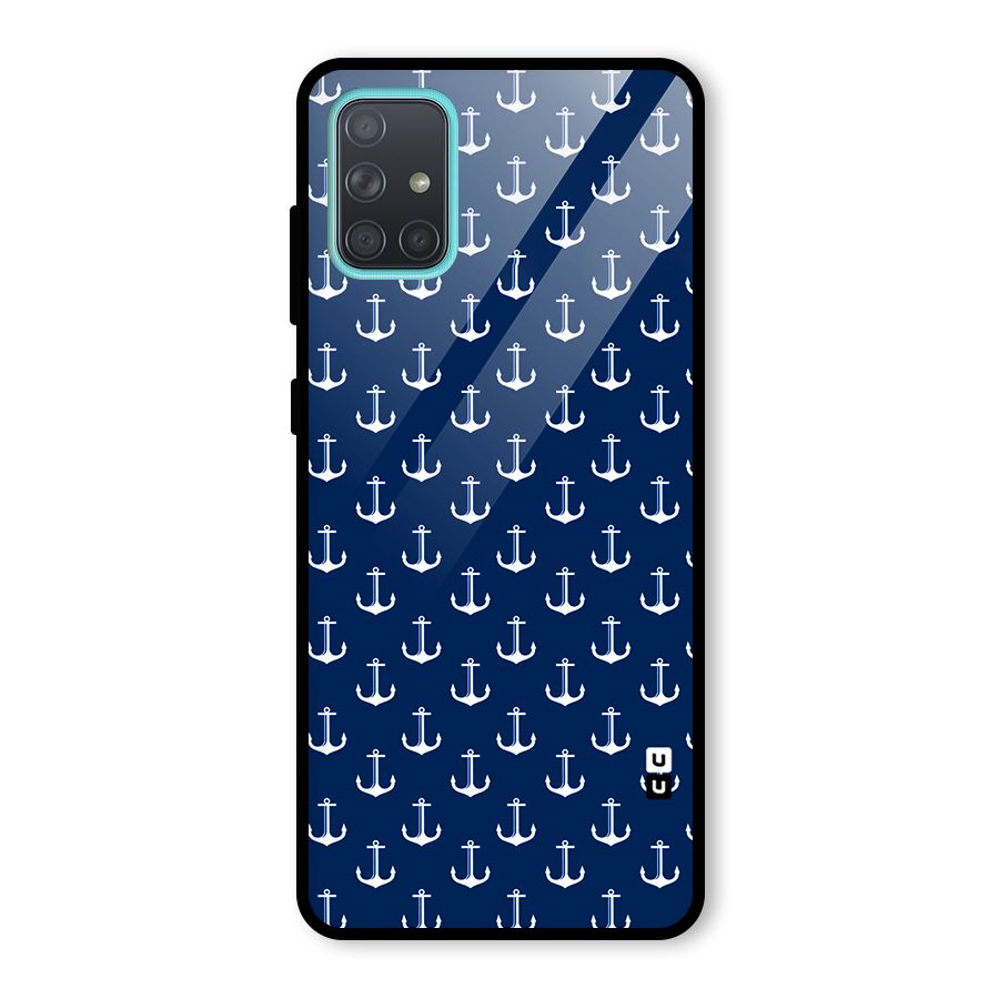Nautical Pattern Glass Back Case for Galaxy A71