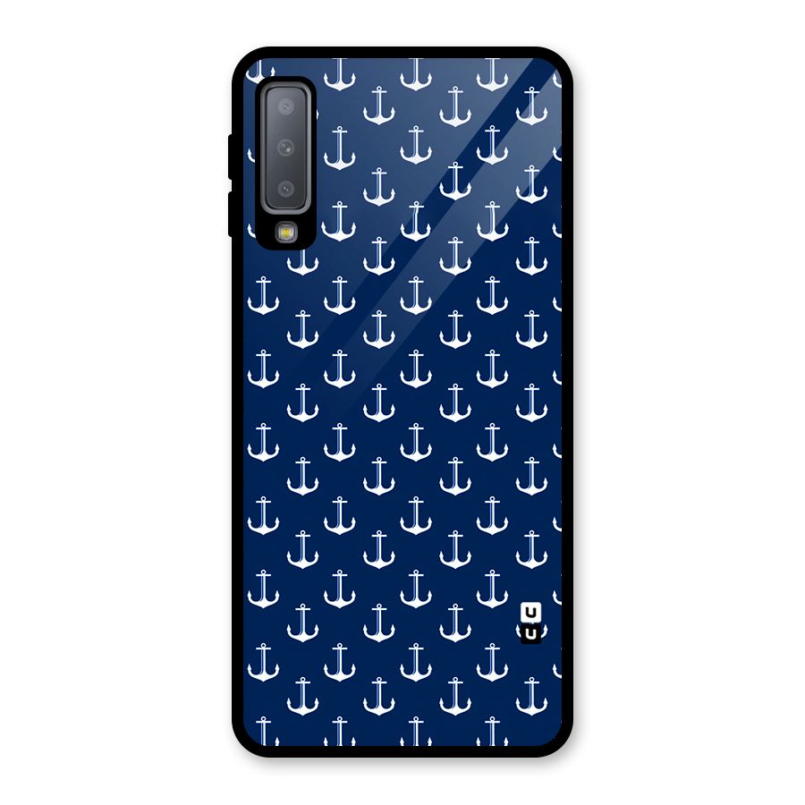Nautical Pattern Glass Back Case for Galaxy A7 (2018)