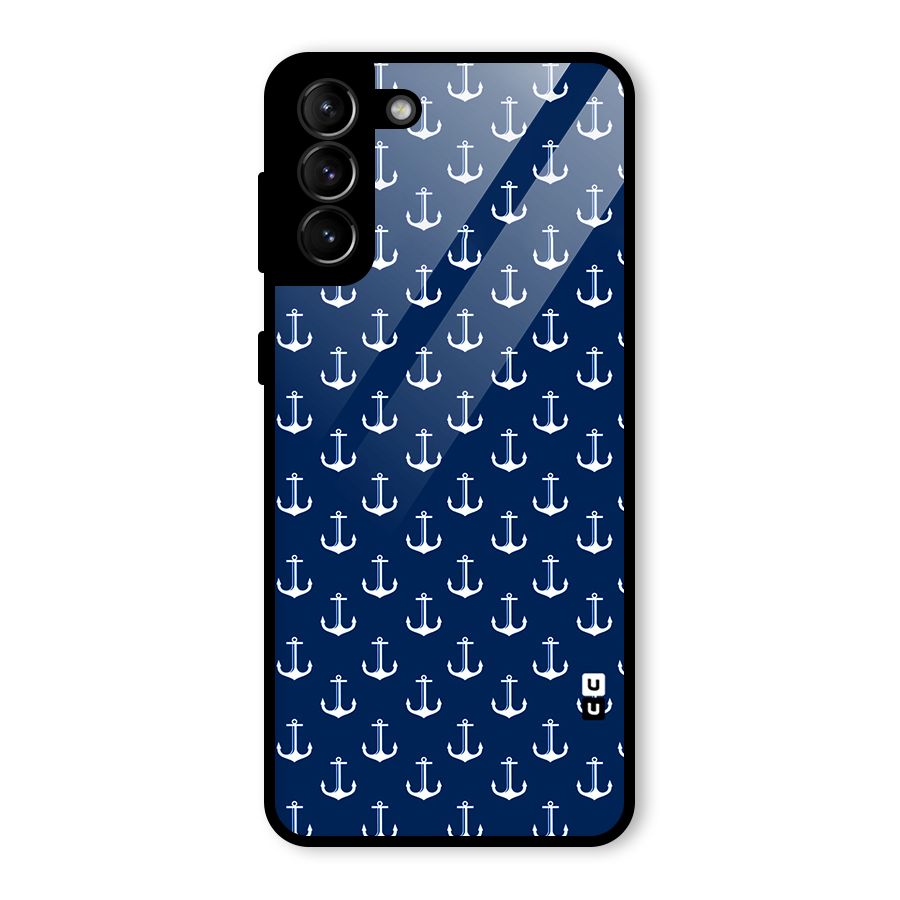 Nautical Pattern Glass Back Case for Galaxy S21 Plus