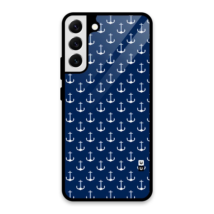 Nautical Pattern Glass Back Case for Galaxy S22 Plus 5G