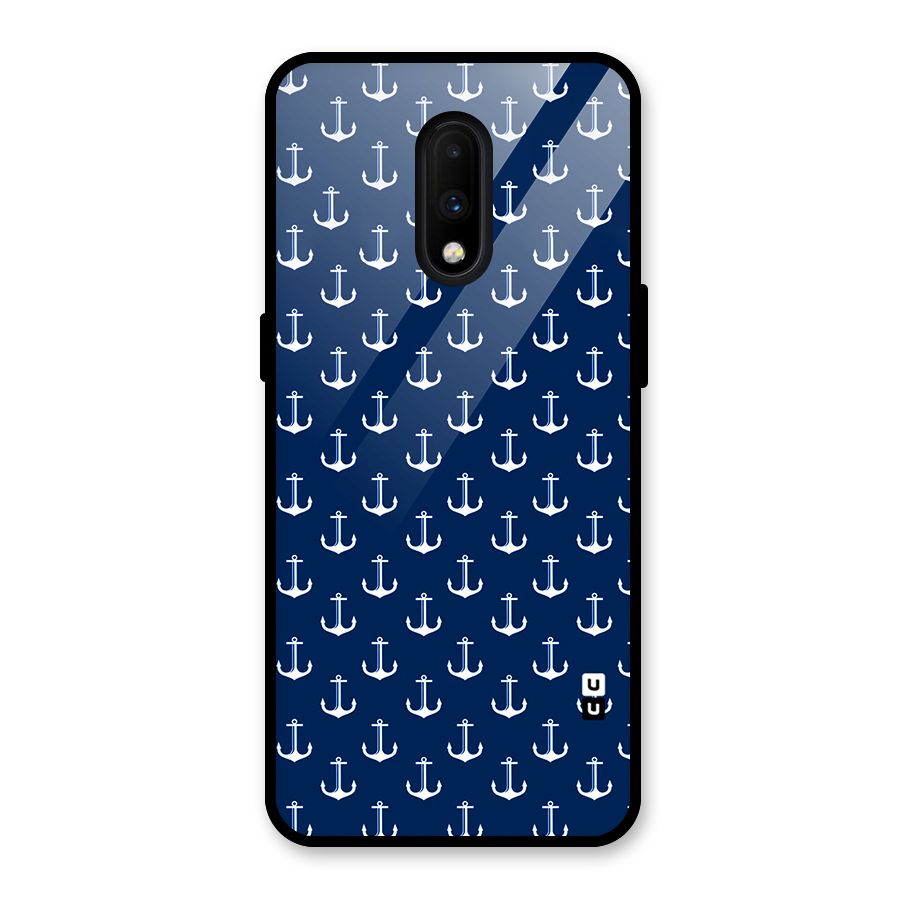 Nautical Pattern Glass Back Case for OnePlus 7