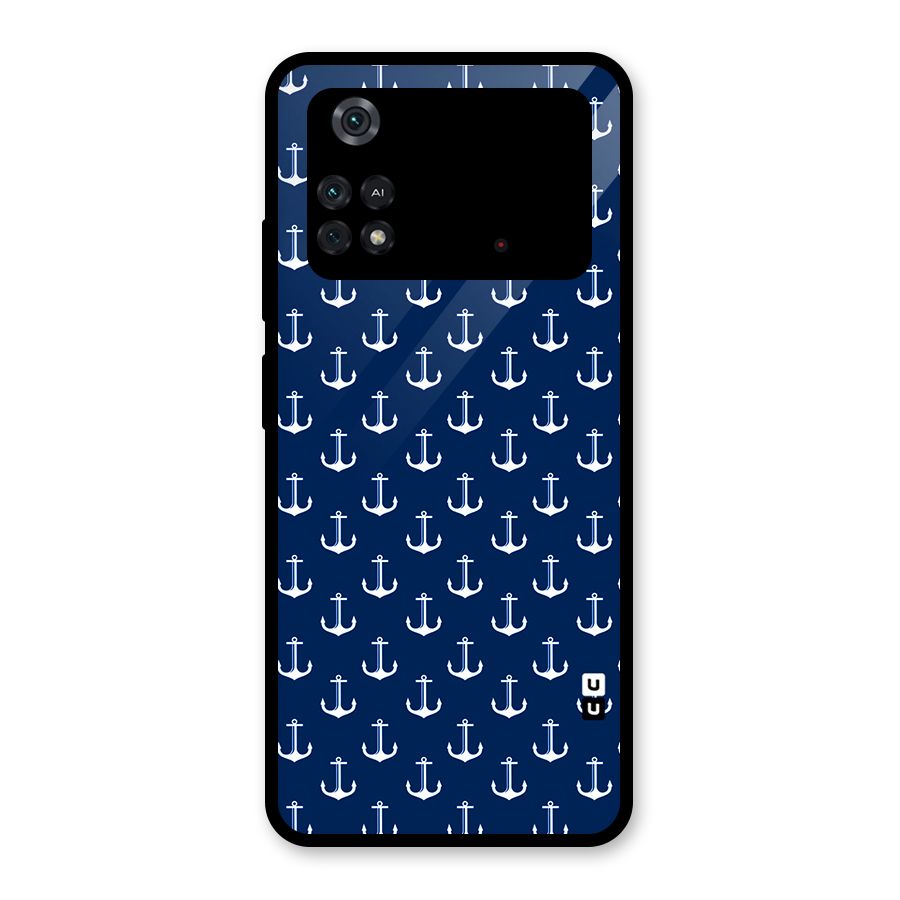 Nautical Pattern Glass Back Case for Poco M4 Pro 4G