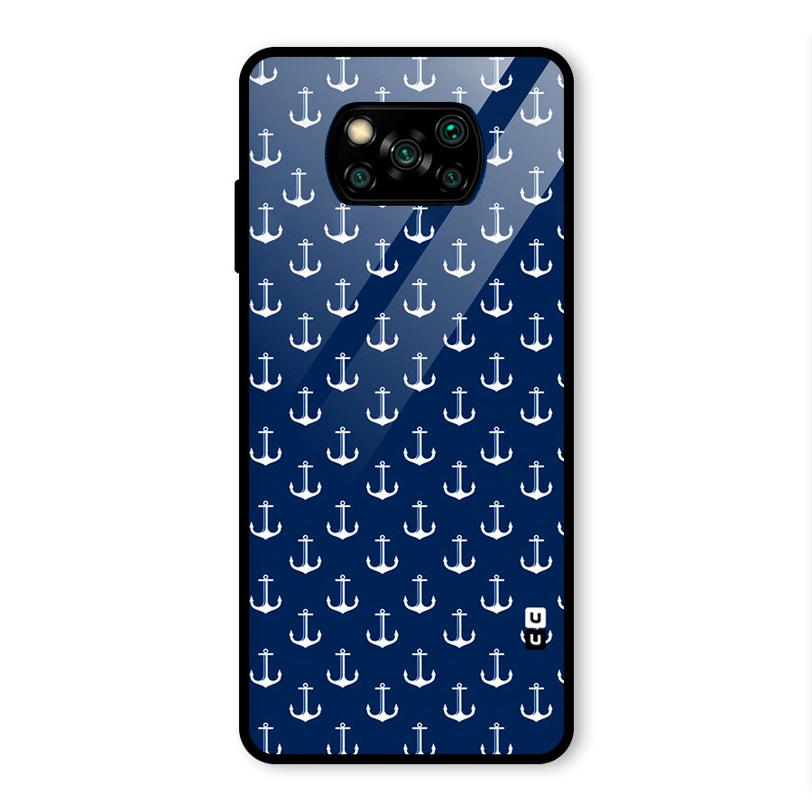 Nautical Pattern Glass Back Case for Poco X3 Pro