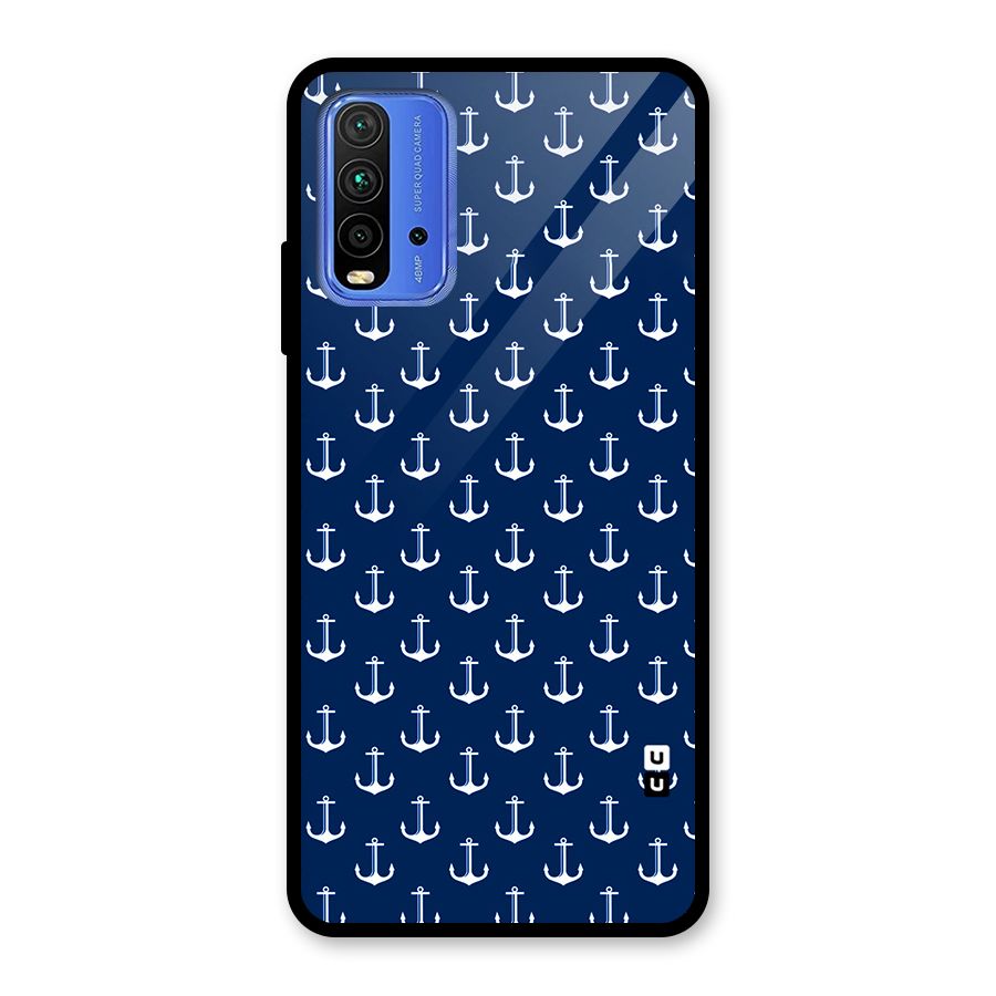 Nautical Pattern Glass Back Case for Redmi 9 Power