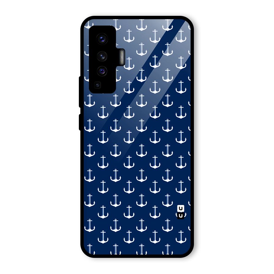 Nautical Pattern Glass Back Case for Vivo X50