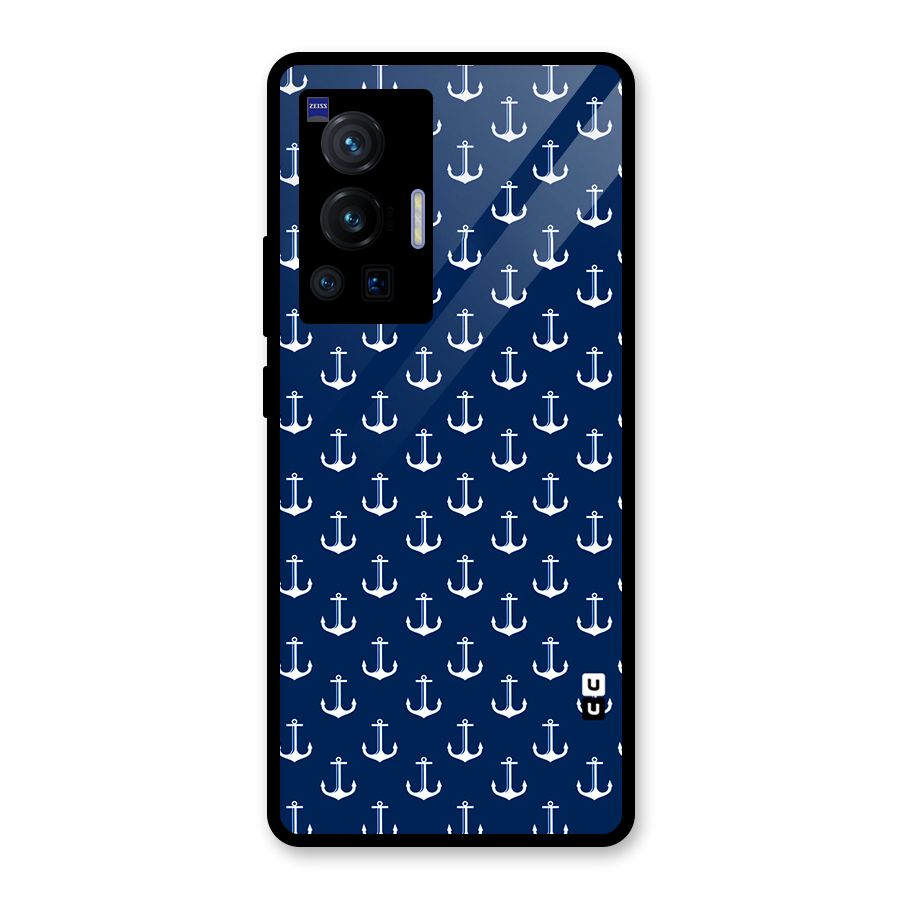 Nautical Pattern Glass Back Case for Vivo X70 Pro