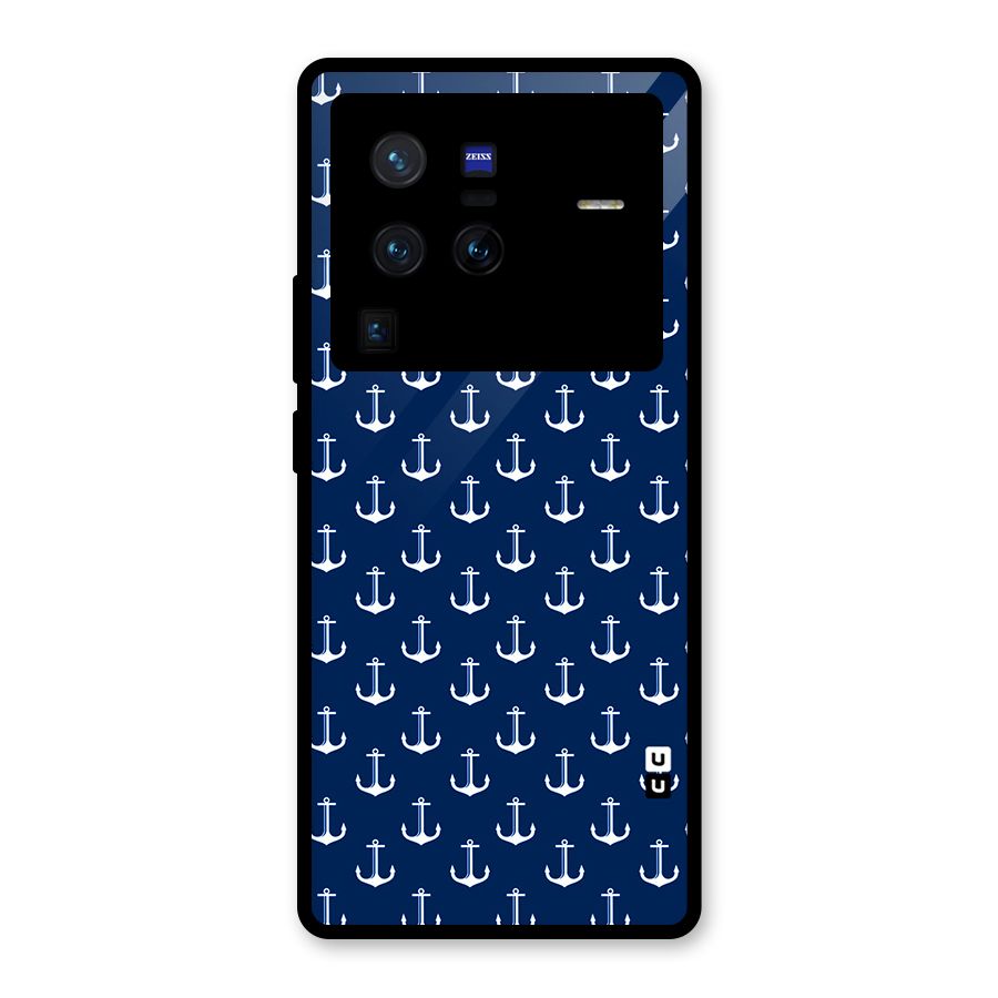 Nautical Pattern Glass Back Case for Vivo X80 Pro