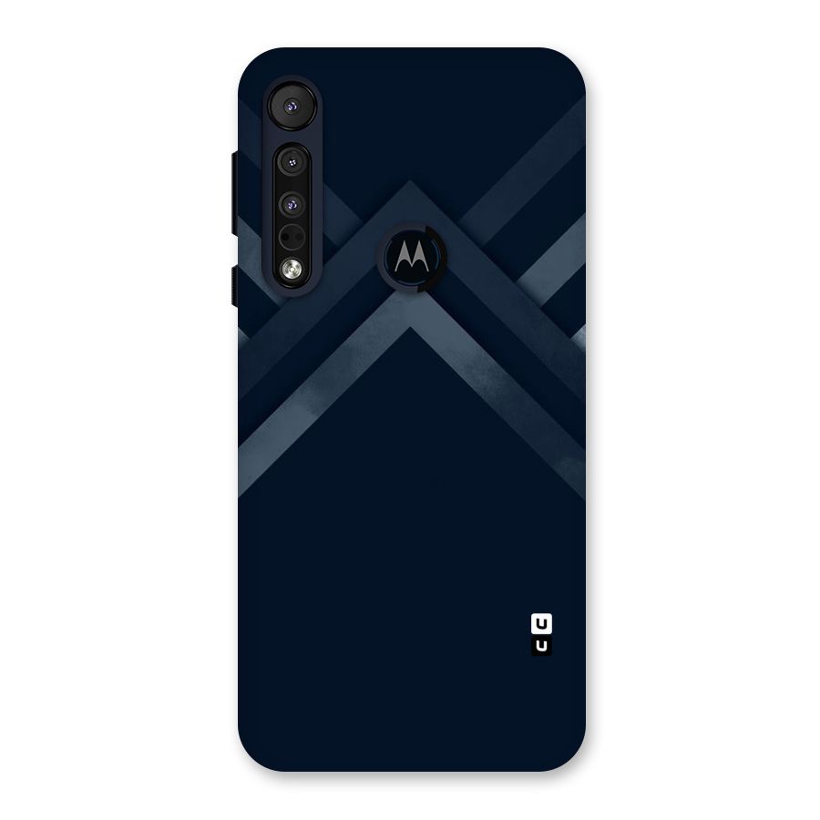 Navy Blue Arrow Back Case for Motorola One Macro