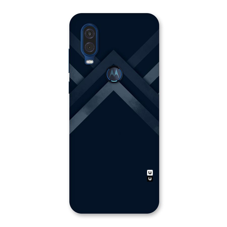 Navy Blue Arrow Back Case for Motorola One Vision