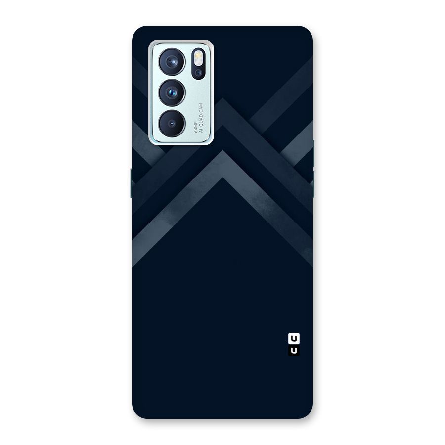 Navy Blue Arrow Back Case for Oppo Reno6 Pro 5G