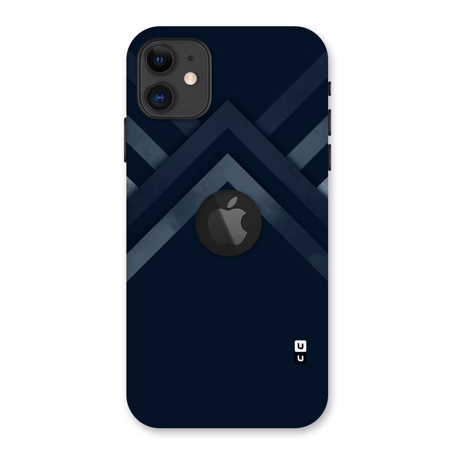 Navy Blue Arrow Back Case for iPhone 11 Logo Cut
