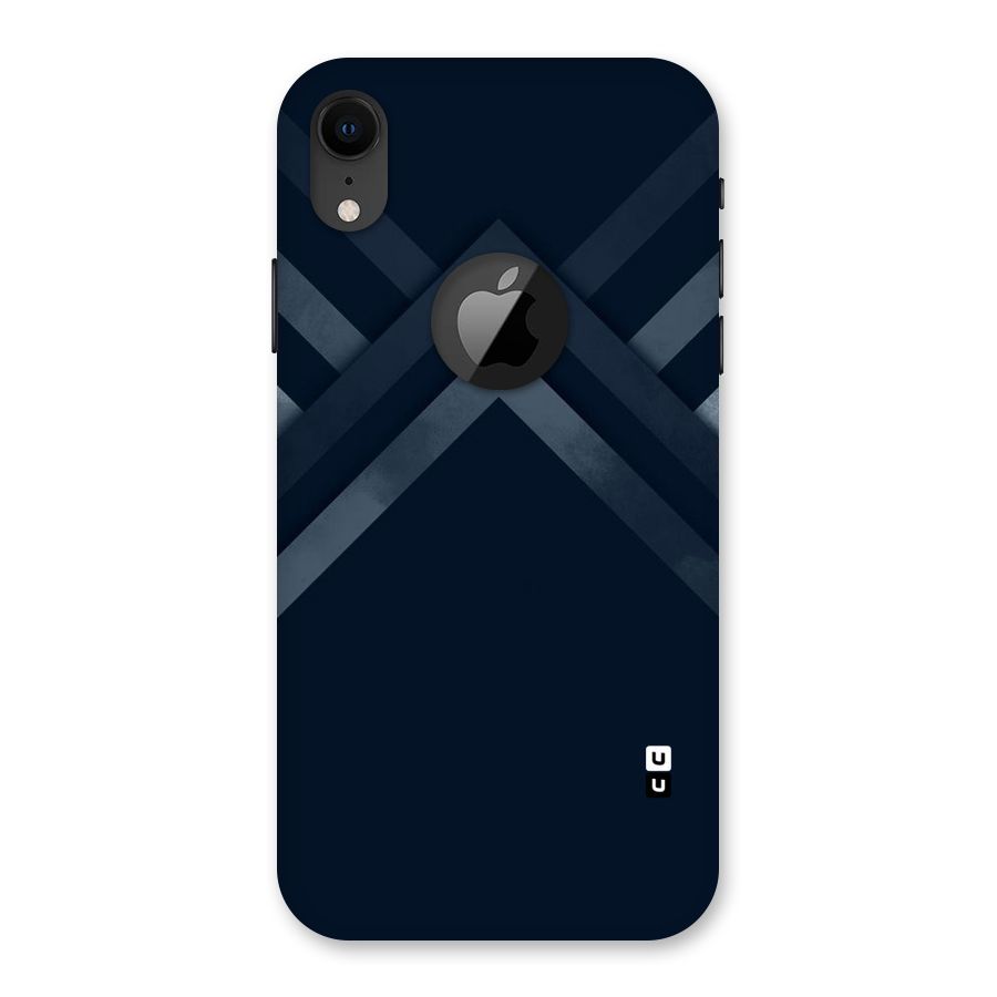 Navy Blue Arrow Back Case for iPhone XR Logo Cut