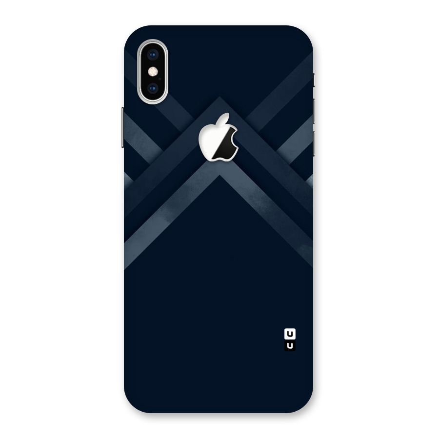 Navy Blue Arrow Back Case for iPhone XS Max Apple Cut