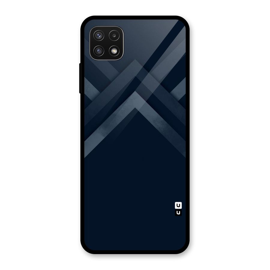 Navy Blue Arrow Glass Back Case for Galaxy A22 5G