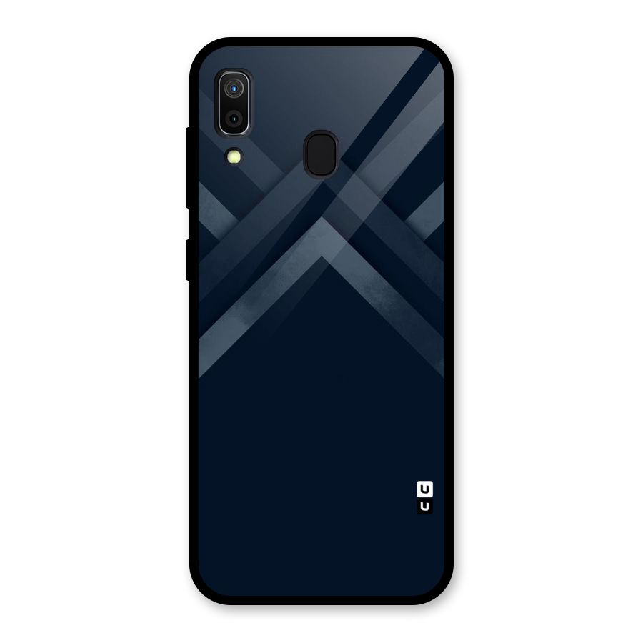 Navy Blue Arrow Glass Back Case for Galaxy A30