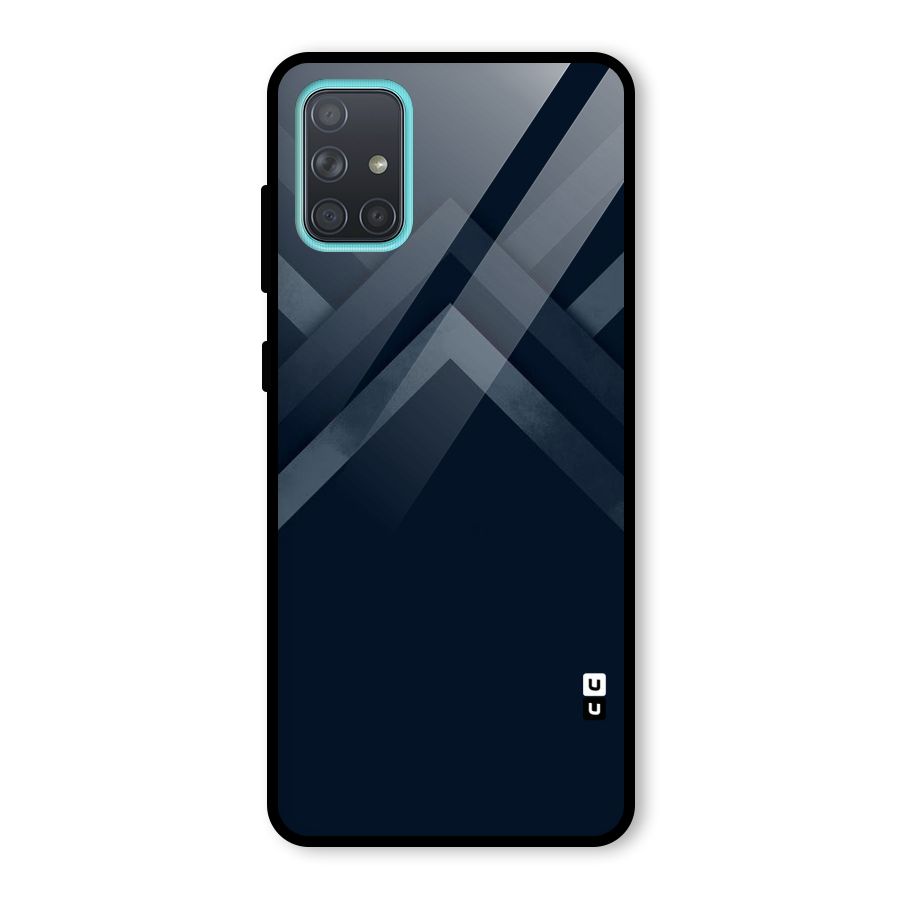 Navy Blue Arrow Glass Back Case for Galaxy A71