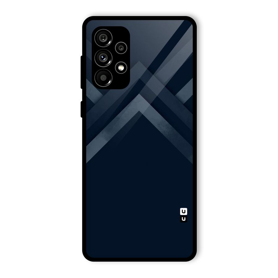 Navy Blue Arrow Glass Back Case for Galaxy A73 5G