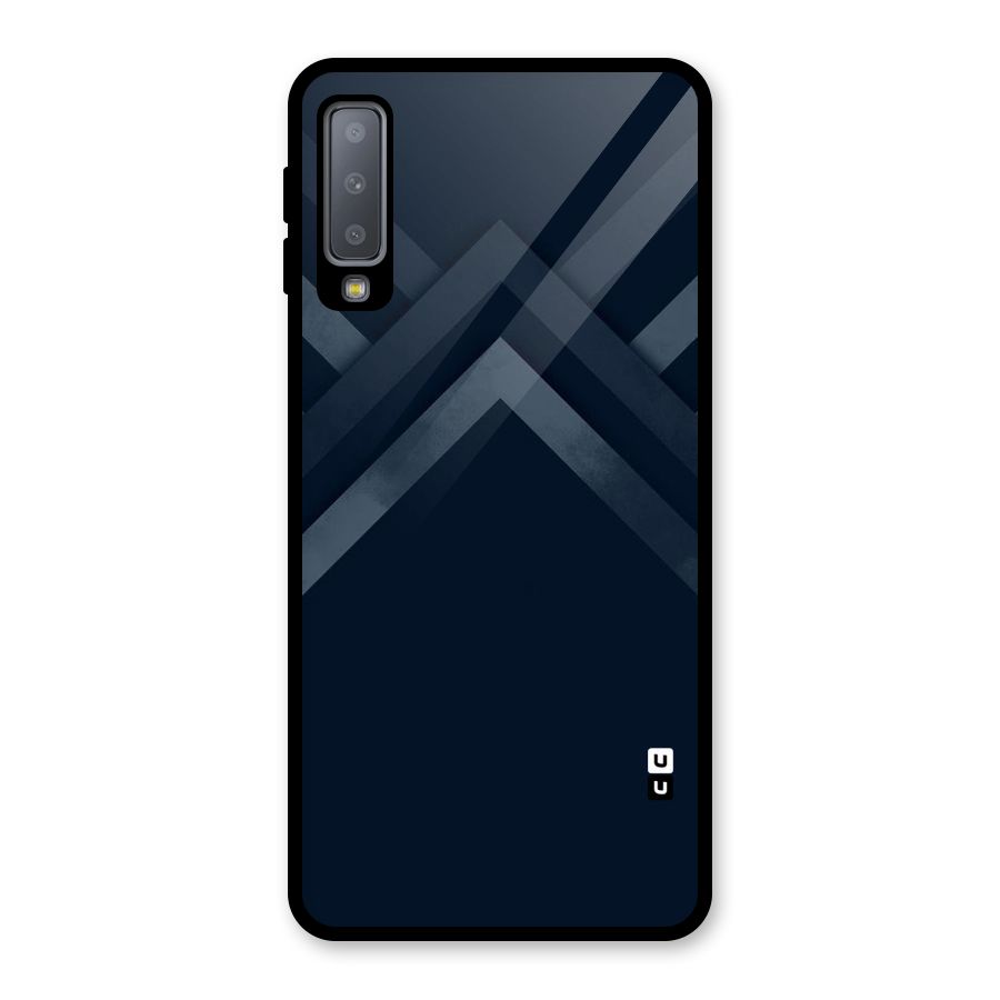 Navy Blue Arrow Glass Back Case for Galaxy A7 (2018)