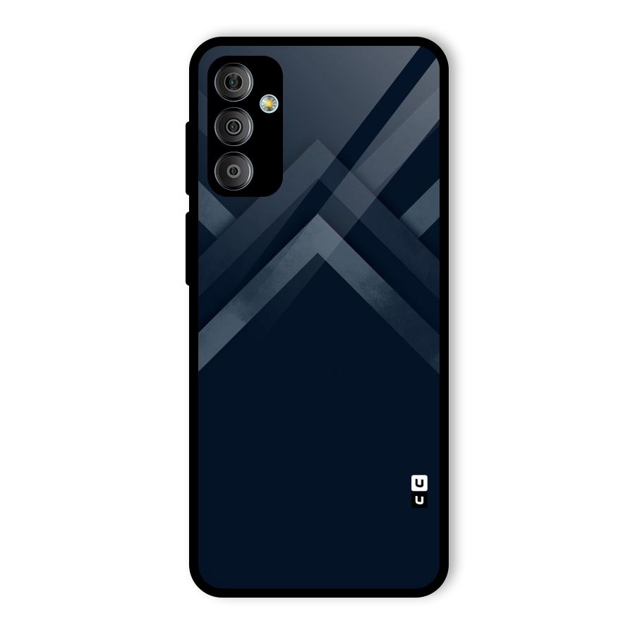 Navy Blue Arrow Glass Back Case for Galaxy F23