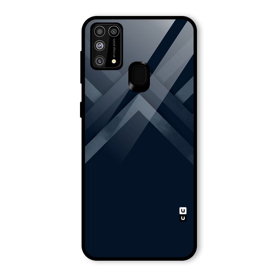 Navy Blue Arrow Glass Back Case for Galaxy F41
