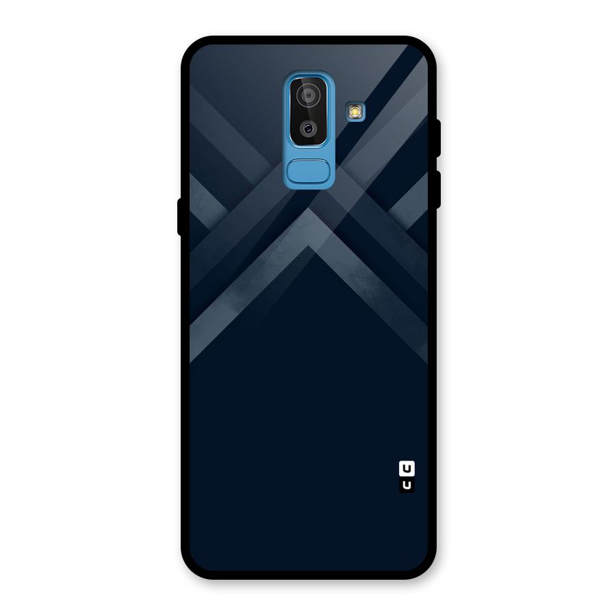 Navy Blue Arrow Glass Back Case for Galaxy J8