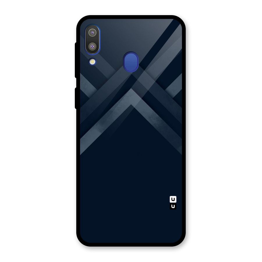 Navy Blue Arrow Glass Back Case for Galaxy M20