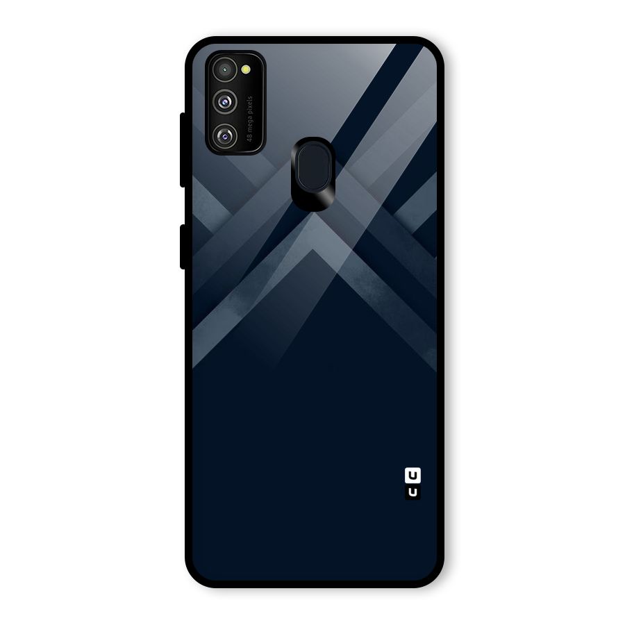 Navy Blue Arrow Glass Back Case for Galaxy M30s
