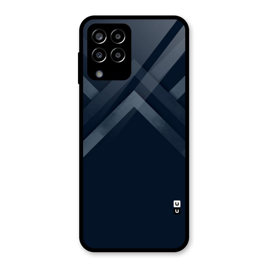Navy Blue Arrow Glass Back Case for Galaxy M33