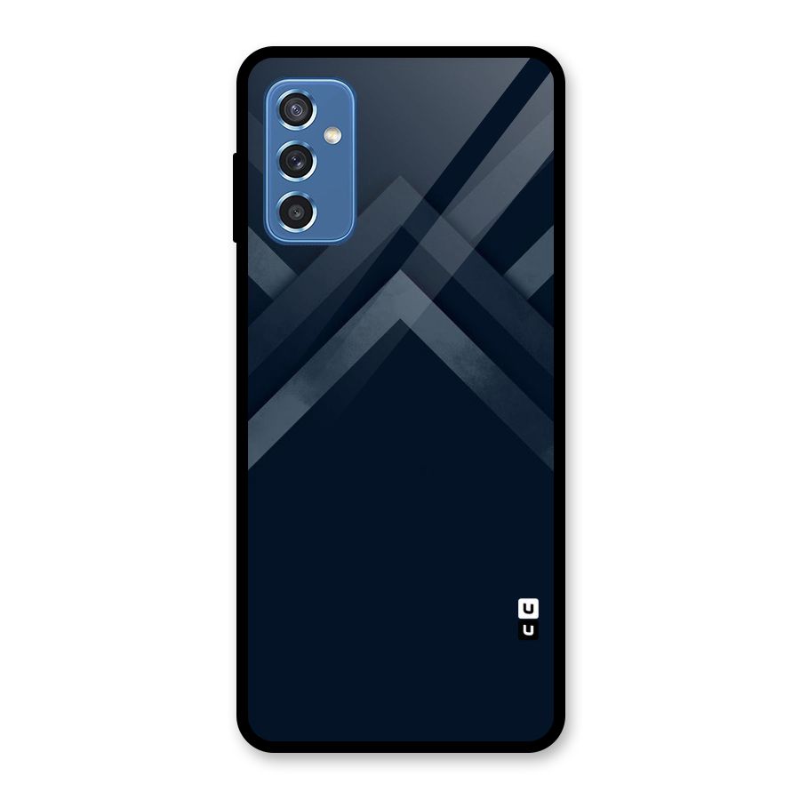 Navy Blue Arrow Glass Back Case for Galaxy M52 5G