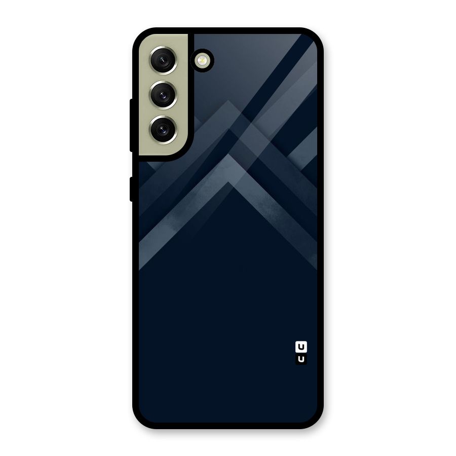 Navy Blue Arrow Glass Back Case for Galaxy S21 FE 5G