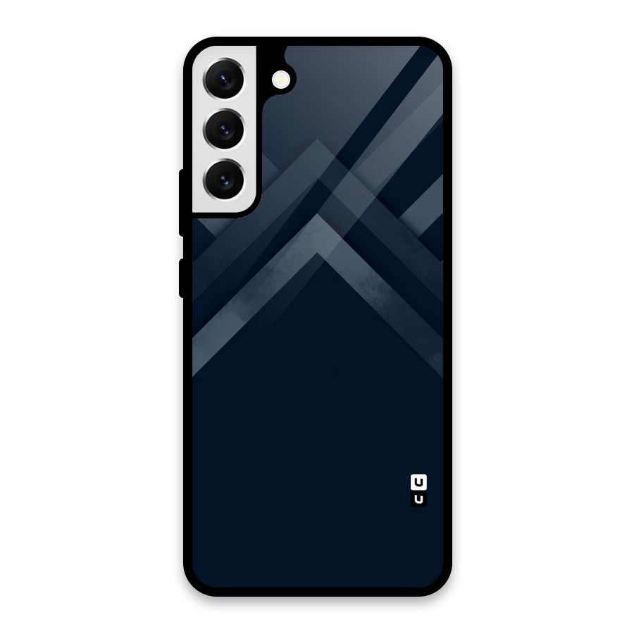 Navy Blue Arrow Glass Back Case for Galaxy S22 Plus 5G