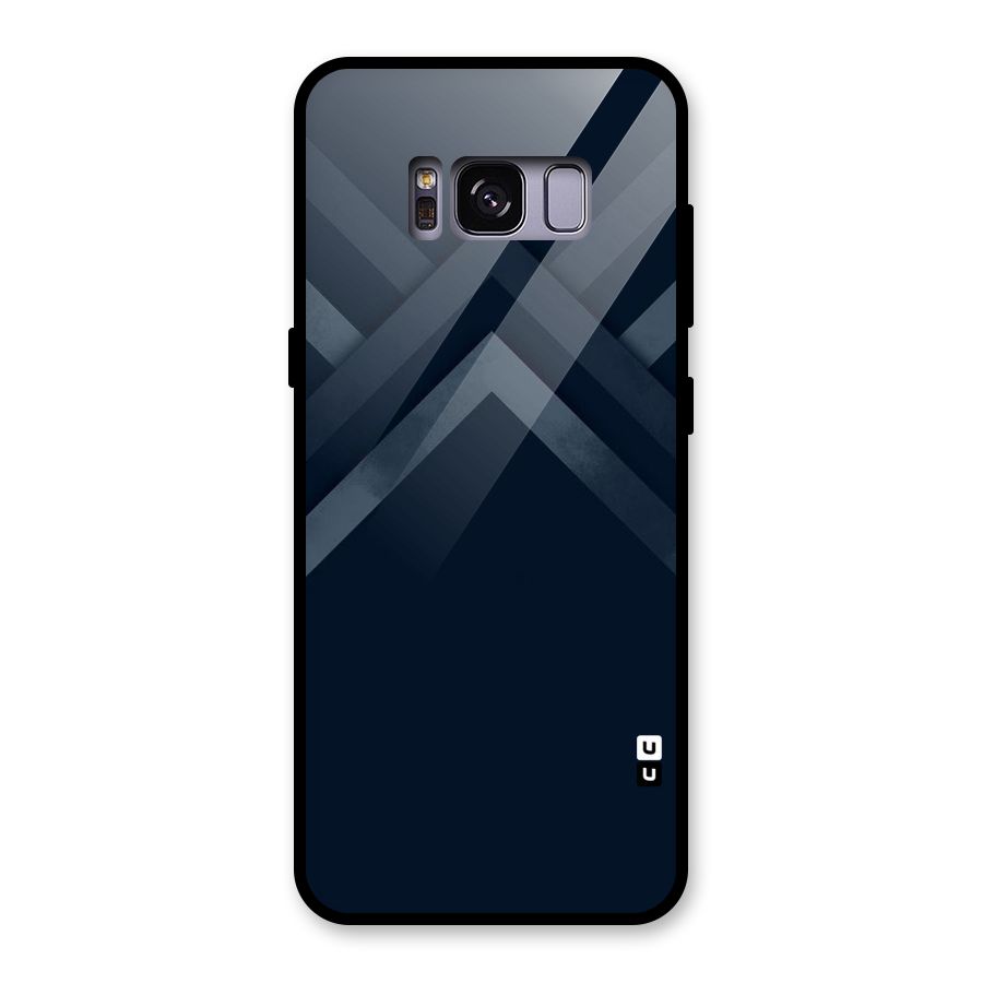 Navy Blue Arrow Glass Back Case for Galaxy S8