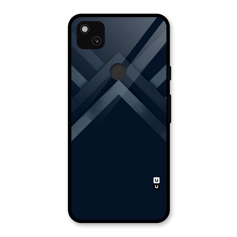 Navy Blue Arrow Glass Back Case for Google Pixel 4a