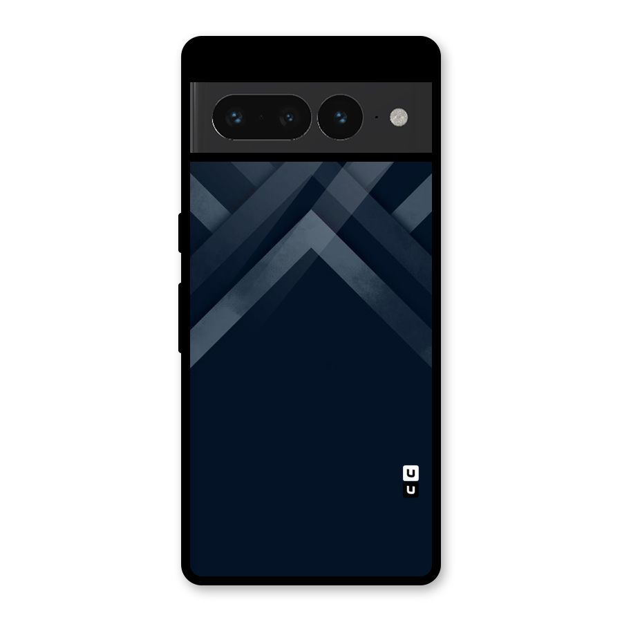 Navy Blue Arrow Glass Back Case for Google Pixel 7 Pro